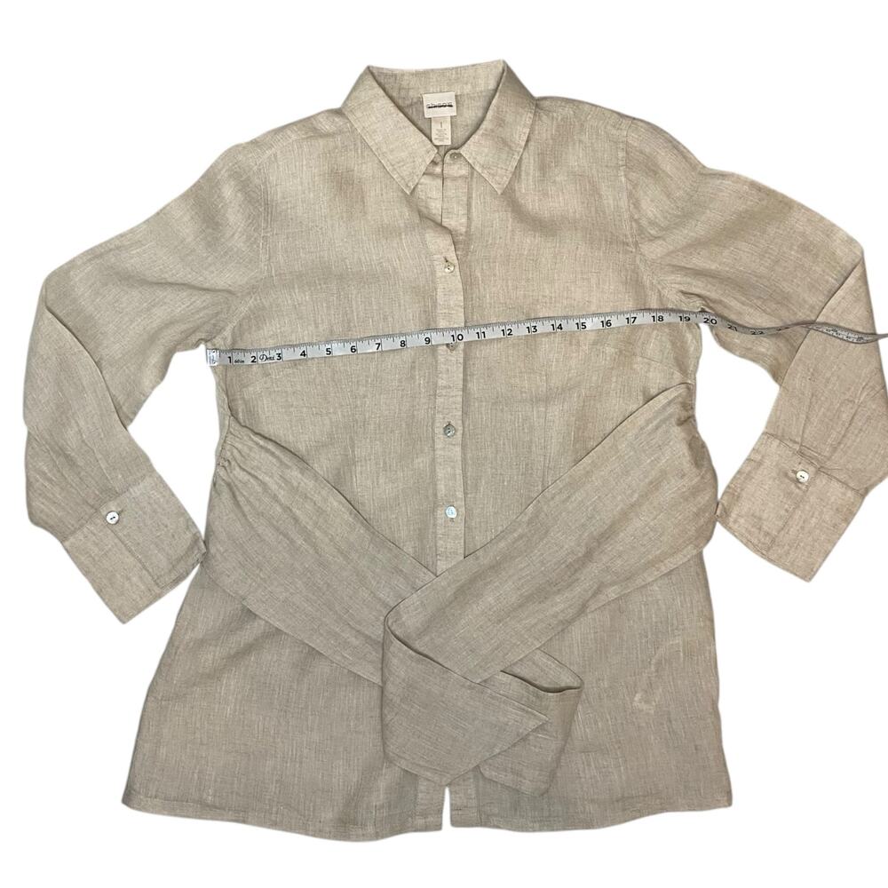 Chico's 100% Rayon Tunic that ties in the front or back Mother of Pearl Buttons - Picture 9 of 11